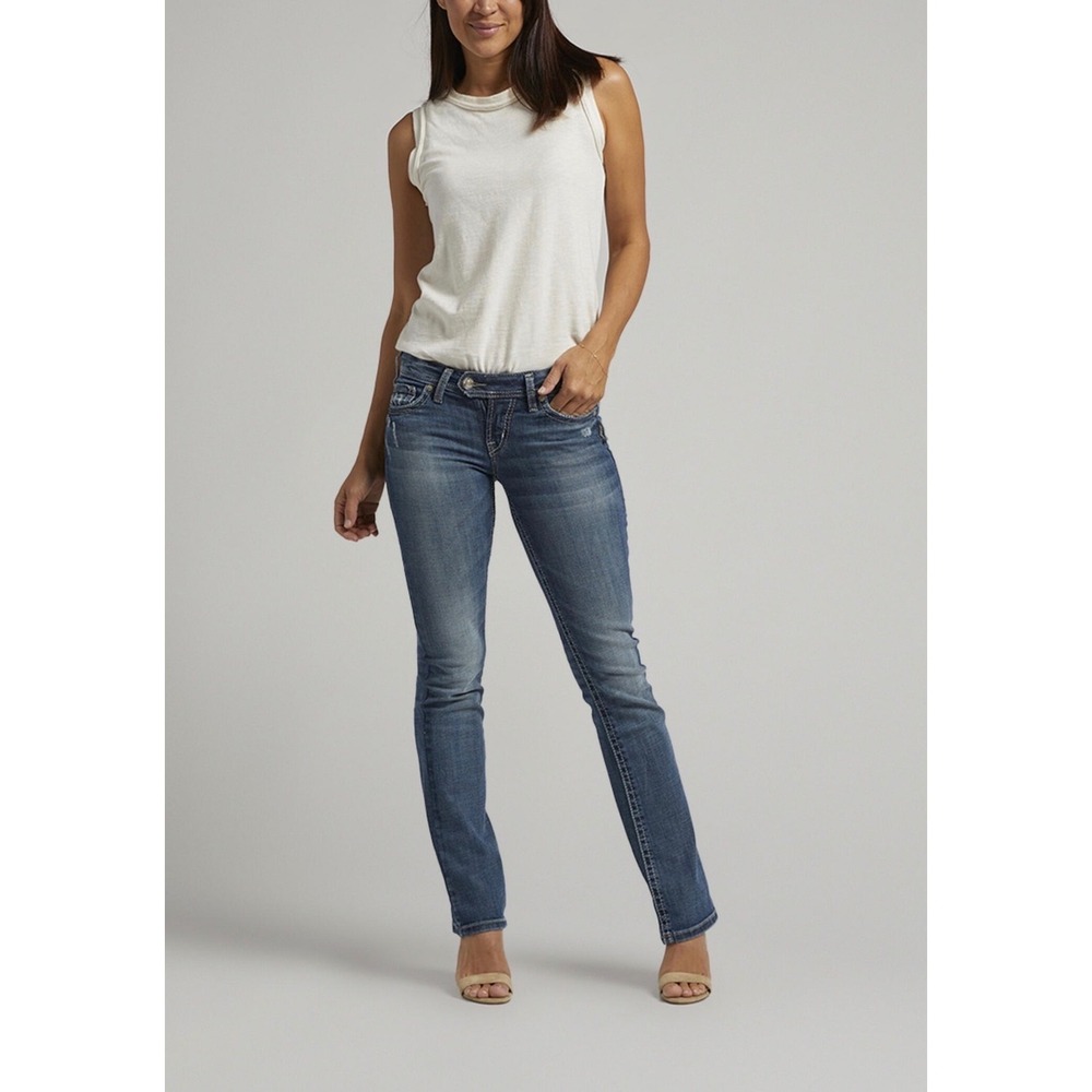 Silver Bootcut Jeans Tuesday Low Riae Slim Fit Women's Size 27x33 Distressed NWT